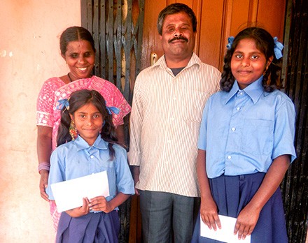 Two Dalit children of blind parents proudly enjoyed a year of school because of your support.