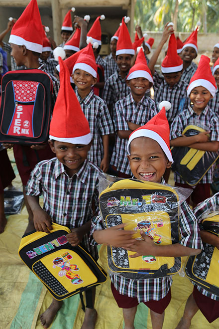 Thankfulness is shown on each face at this Christmas outreach sponsored by Mission to Children.