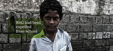 Before Koti came to one of our Dinner Outreaches, he was a troublemaker in his neighborhood in India. He got into fist fights with his friends, let the air out of their bicycle tires, and threw rocks at the windows of his school. Koti’s behavior even got him expelled. But to him … it was all “just for fun.”